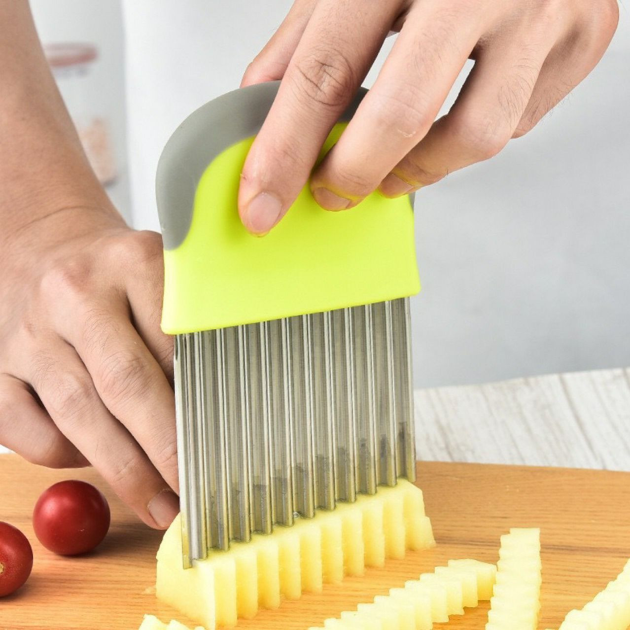 Couteau ondulé en acier inoxydable  de dents de pomme de terre couteau  à découper pour la cuisine, ménage outil de coupe fantaisie