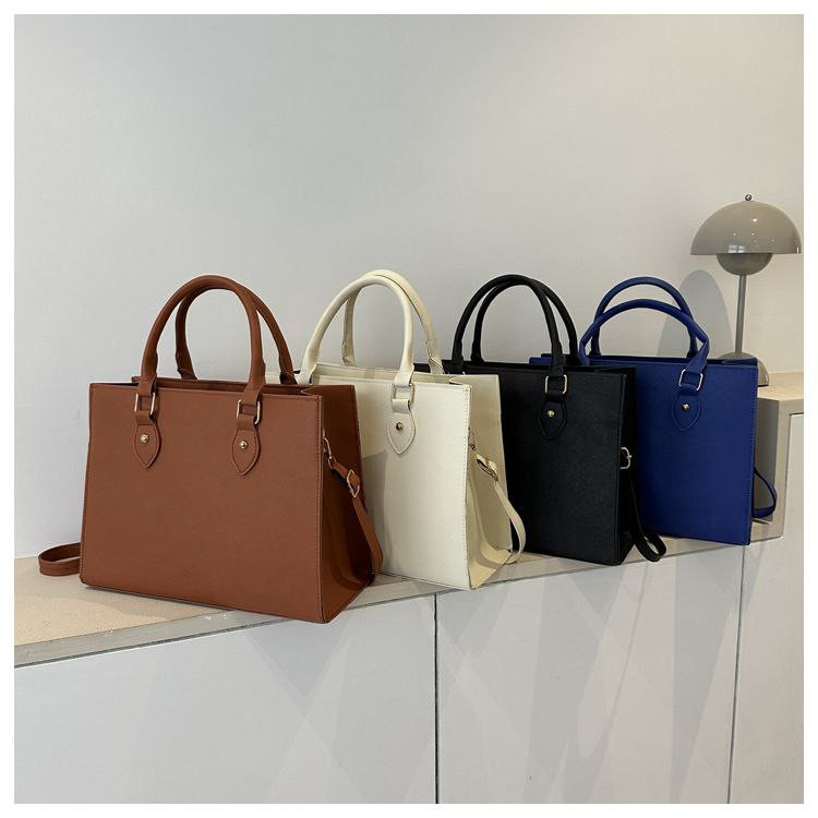 Sacs d'affaires pour femmes  fourre-tout de banlieue de couleur unie sac à main de grande capacité porte-documents simple