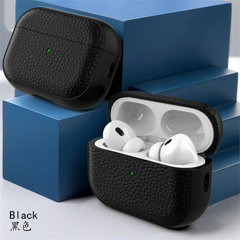 Etui , Boîtier de protection Apple Pro Modèle en cuir de deuxième génération Bluetooth Soft Shell  applicable à AirPods Pro2 casque Apple Bluetooth étanche a la poussière, résistant a l'usure