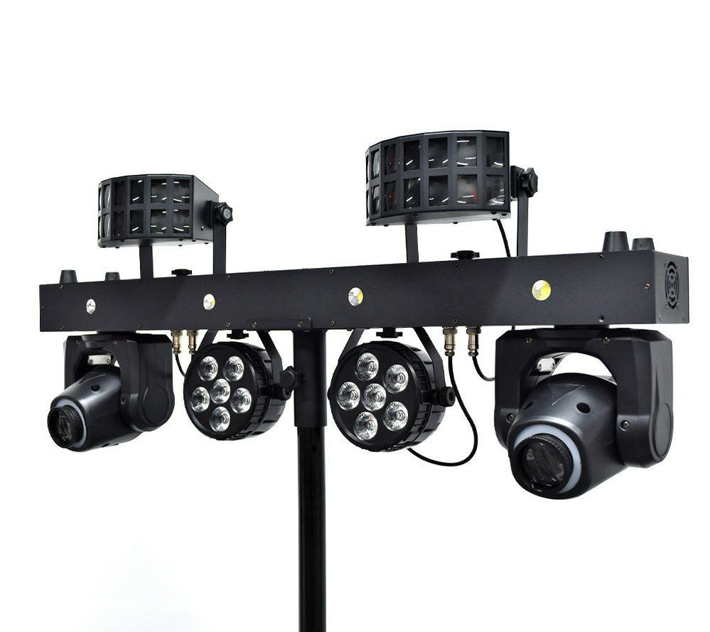 Kit d'éclairage de scène complet comprend une barre de lumières, un trépied et une télécommande, parfait pour animer des soirées DJ ou des spectacles.Composants inclus : Le kit contient deux projecteu