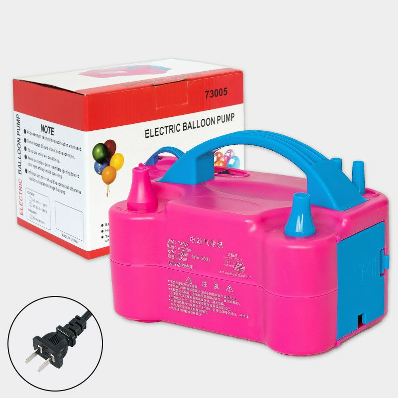 73005 Pompe a ballons électrique a Air portable a double buse pour gonfler des ballons pour décoration de fête. Pompe gonflable électrique Classic Pompe à double trous Pompe à air 220V